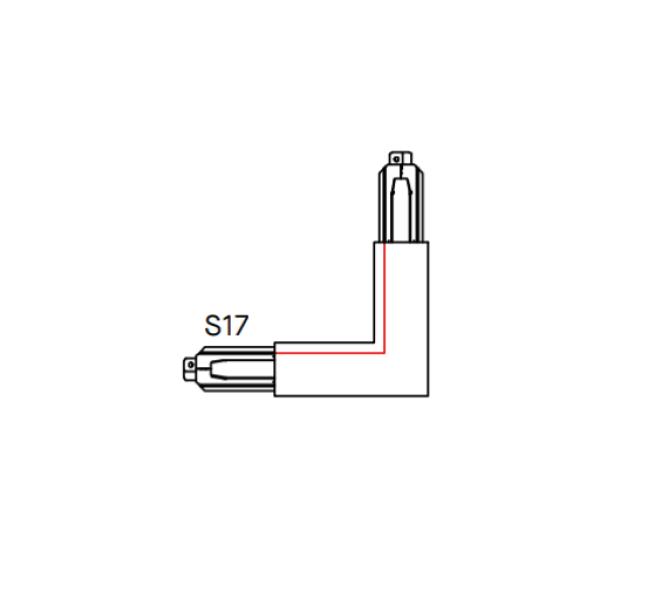 Giunto interno a L Nobile Illuminazione bianco - S17/BI 02