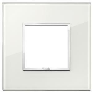 Eikon evo placca 2 moduli bianco cristallo colore bianco diamante 21642.70