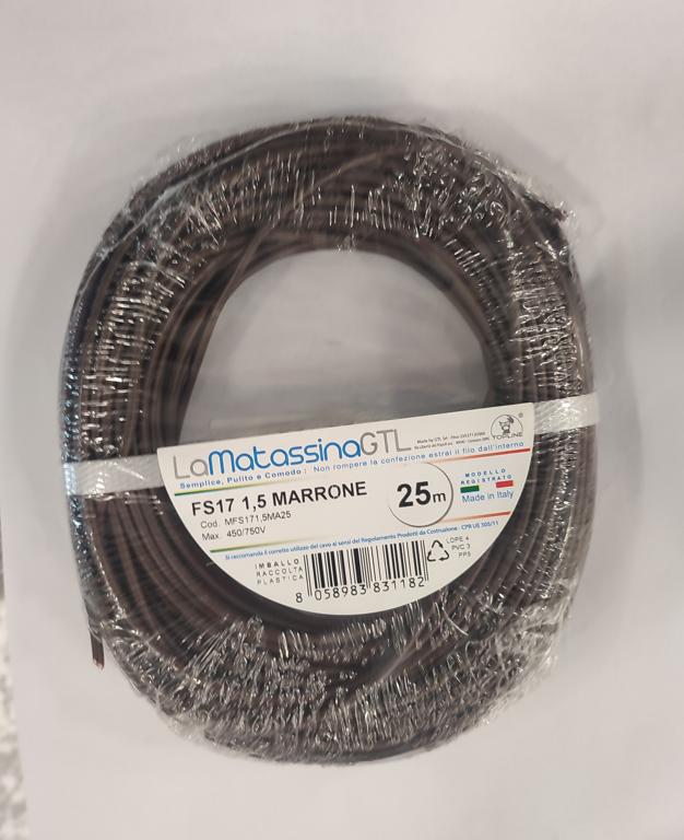 Cavo unifilare FS17 Go-At Topline 1,5mm 25 metri marrone- MFS171,5MA25 01