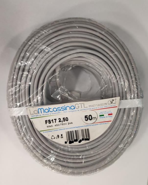 Cavo unifilare FS17 Go-At Topline 2,5mm 25 metri grigio-MFS172,5GR25 01