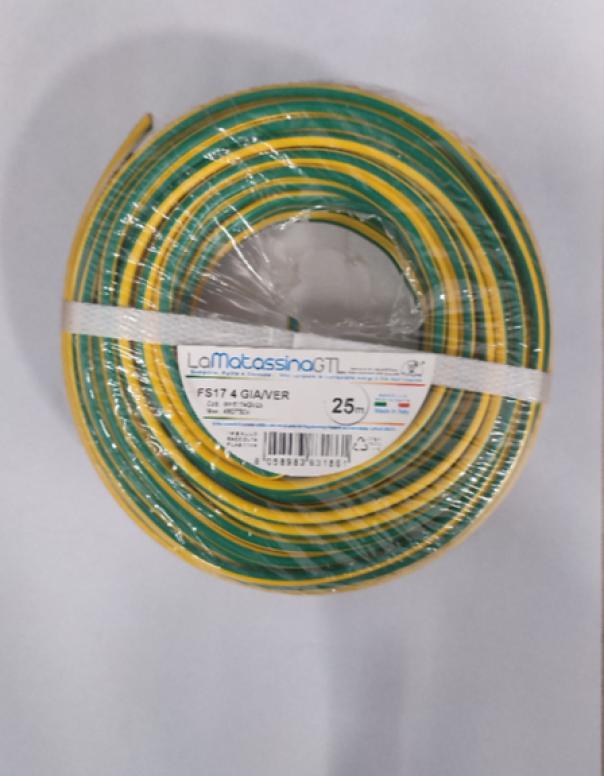 Cavo unipolare FS17 Go-At Topline 4mm 25 metri giallo verde -MFS174GV25 01