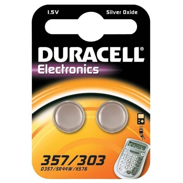 duracell duracell electronics 2 pile bottone argento 1,5v per orologi d357 - foto 1