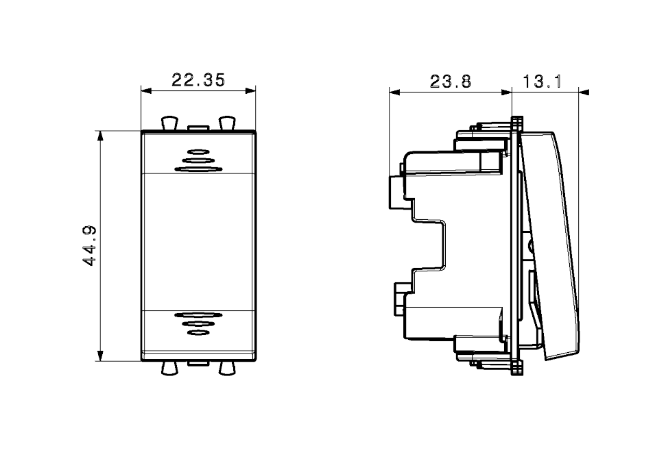 Deviatore tasto illuminabile AVE Domus S44 1P 16A 1 modulo bianco - 441002 02