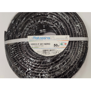 Cavo multipolare  2x1mm2 da 50m nero - h05vv-f/2x1ne/b50