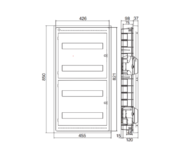 Centralino da incasso Bocchiotti 72 moduli max 80W bianco - 04147 03