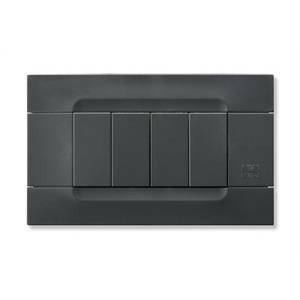 Placca 4 posti colore nero auckland 10804.04