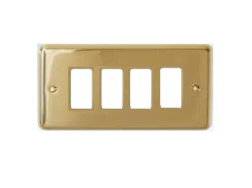 Placca CAL 4 moduli ottone lucido - 5004 01