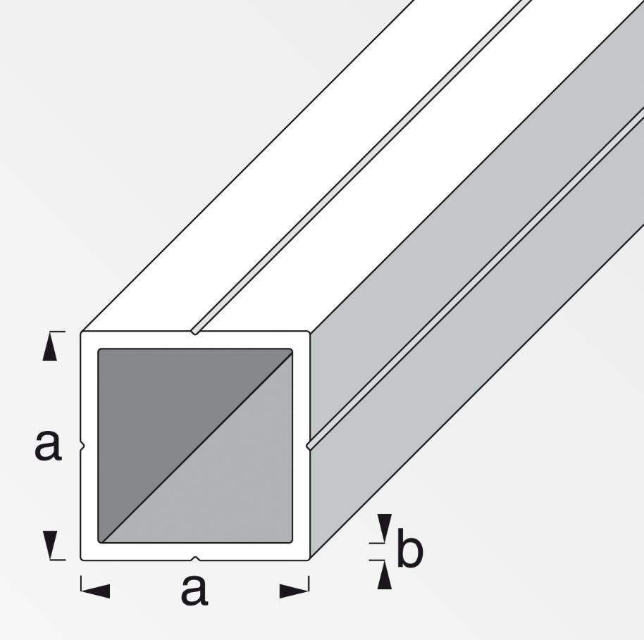 Tubo quadrato Alfer Aluminium 19.5x1.5mm lunghezza 1m - 25168 02