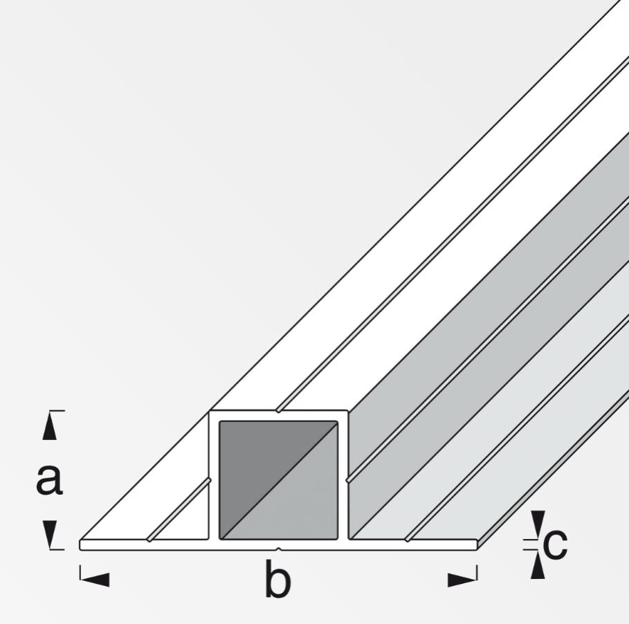 Tubo quadrato Alfer Aluminium con 2 lati da 180 gradi 20x20x1mm 1m - 26090 02