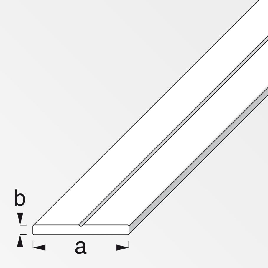 Barra piatta Alfer Aluminium 15.5x2mm lunghezza 1m bianco - 21846 02