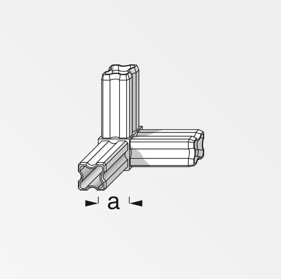 Giunto ad angolo Alfer Aluminium 90 gradi 23.5mm nero - 28584 02