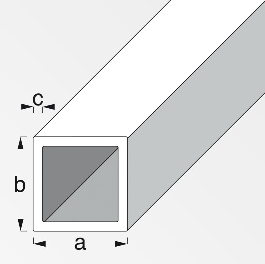 Tubo quadrato Alfer Aluminium 10x10x1mm lunghezza 1m argento - 01072 02