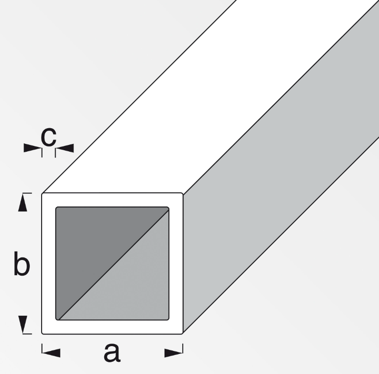 Tubo quadrato Alfer Aluminium 20x20x1mm da 1m cromato - 01270 02