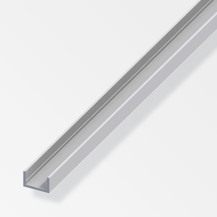 Profilo a U Alfer Aluminium 10x22.5x1.5mm lunghezza 1m argento - 01064 01