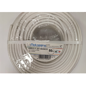 Cavo multipolare  2x1mm2 da 50m bianco - h05vv-f/2x1bi/b50