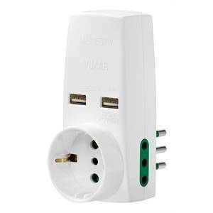 Adattatore s11 + 2 p11 + p30 + 2usb colore bianco 0p00332.b