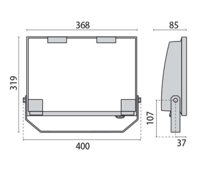 performance in lighting spa prisma proiettore led guell 2 a/w 78w 4000k ip66 06094694 - foto 2