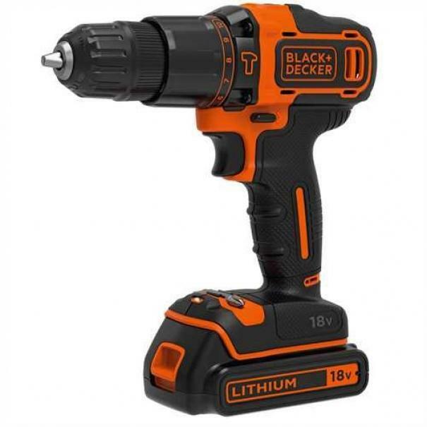 black & decker black & decker trapano avvitatore a percussione 18v litio in valigetta bdchd18k-qw - foto 1