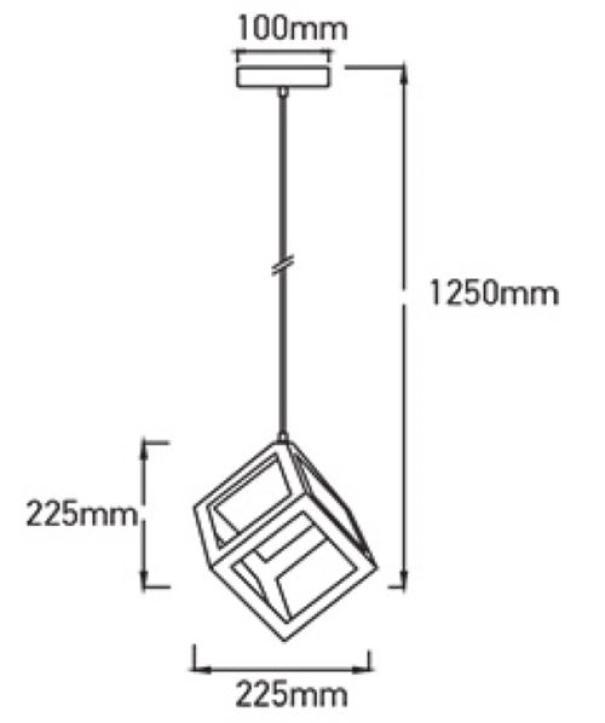 Sospensione quadrata V-tac attacco E27 max 60W oro VT-7161 - 3833 02