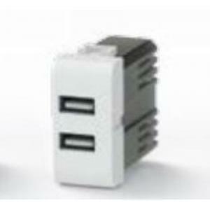 Presa usb con connettore tipo c e tipo a 2.4a per bticino livinglight bianco 4b.n.usb.24