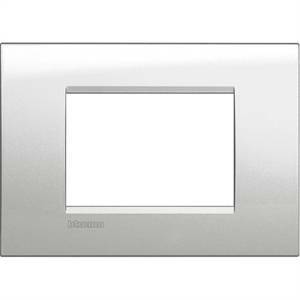 Livinlight  placca 3 moduli colore argento lunare lna4803gl