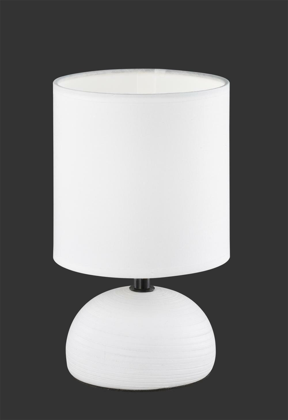 trio lighting luci lampada da tavolo base ceramica bianca paralume bianco e14 r50351001 - foto 1