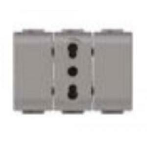 Presa corrente 10/16a e 2 bitappo per livinglight tech colore grigio 4b.nt.bt