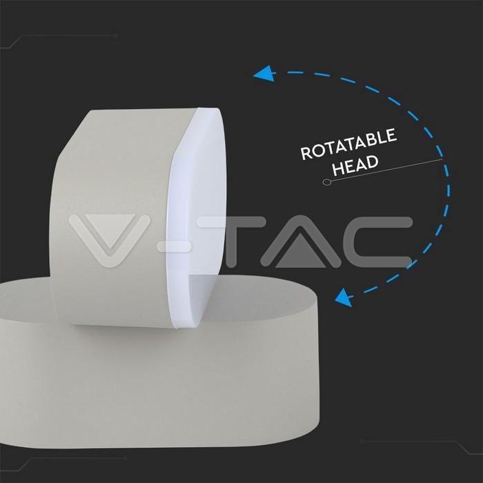 Lampada da parete led V-tac 6W 3000K grigio VT-816 - 8290 04