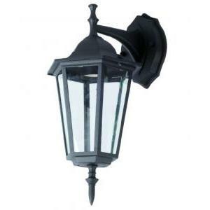 Applique da parete verso il basso e27 40w ip44 nero vt-750 7068