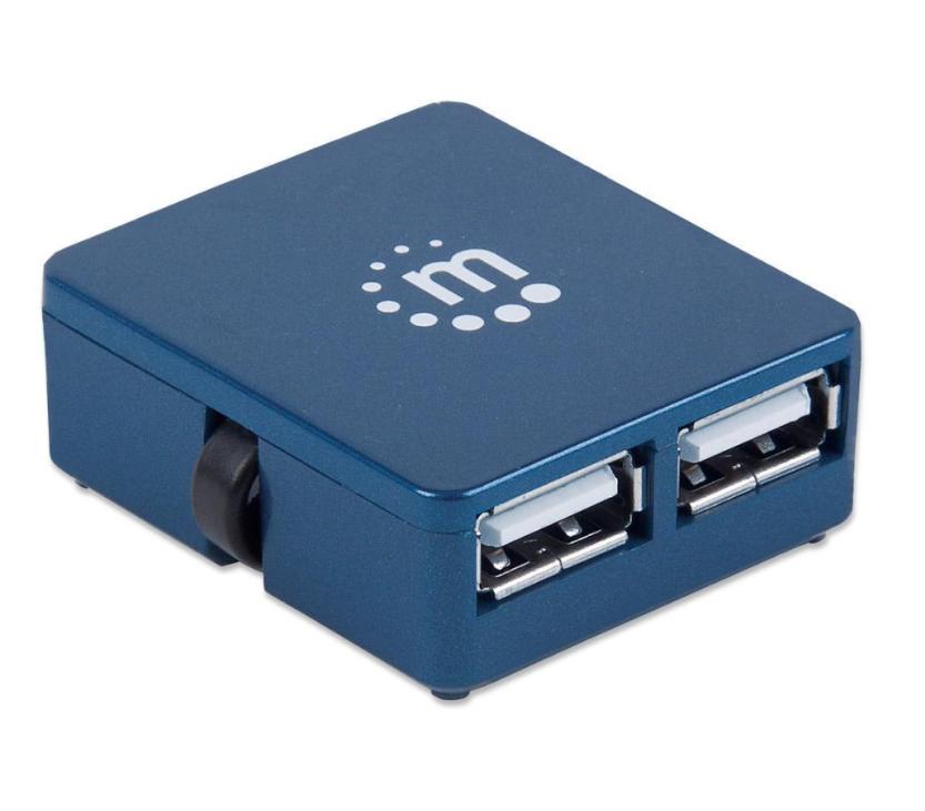 Hub micro usb IC Intracom Manhattan 4 porte blu - 160605 02