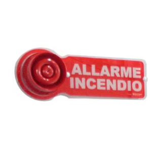 Cartello allarme incendio  plex-vad 41x16x0,5cm 5pz - plex-vad