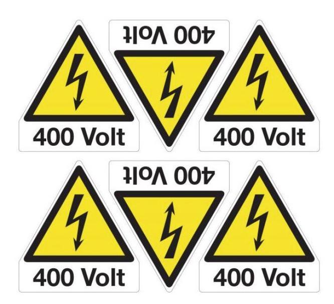 6 Etichette adesive Cartelli segnalatori - 400V E91654A 01