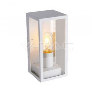 Applique lampada 60 w in alluminio,vetro colore bianco attacco grande e27  vt-837 8518