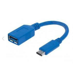 Cavo superspeed usb-a 3.0 femmina usb-c maschio 15cm blu 353540