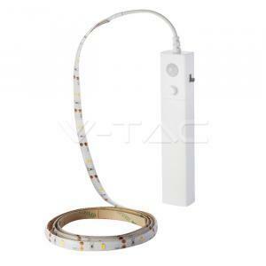 1 m striscia led 2.4w con sensore di movimento luce calda 2700k a batteria colore bianco vt-8082 2573