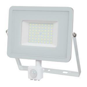 Proiettore led chip samsung 50w luce calda 3000k in alluminio colore bianco vt-50-s 466