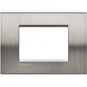 Livinglight placca 3 moduli colore acciaio spazzolato lna4803acs