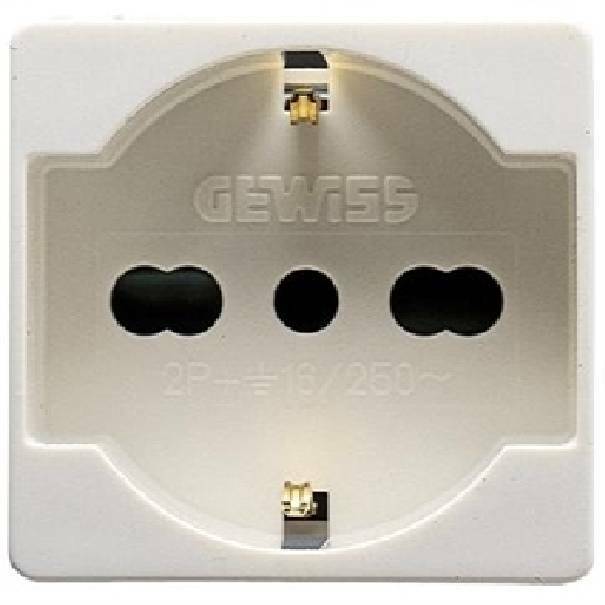 gewiss gewiss system presa schuko 2p+t 16a colore bianco gw20246