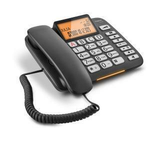 Telefono fisso a filo con tasti grandi vivavoce e dispaly illuminato dl580black