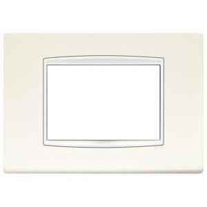 Placca classic 3 posti in metallo  colore bianco artico  20653.b01