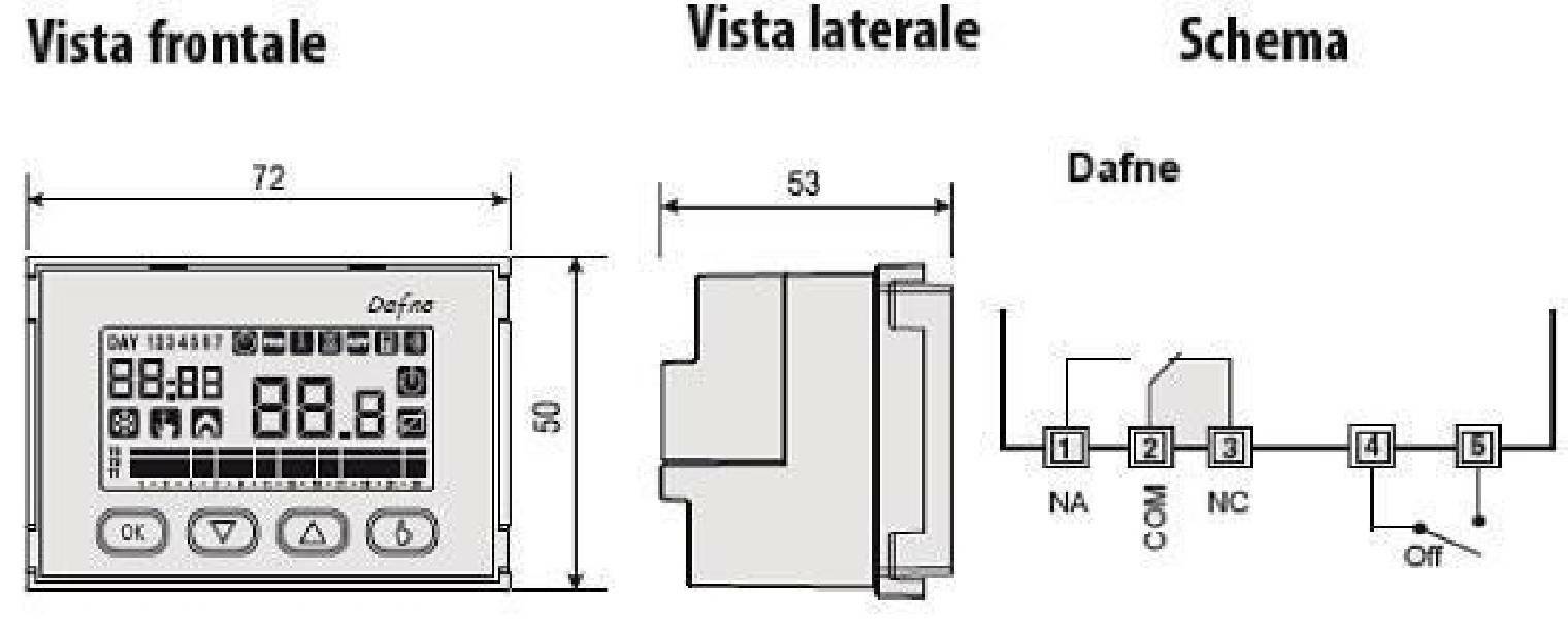 vemer vemer cronotermostato dafne incasso vn166500-bianco/grigio