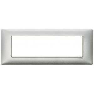 Plana placca 7 moduli metallo colore argento metallizzato 14657.71