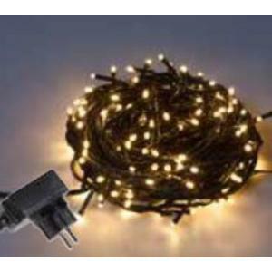 Luci natalizie 240 mini led prolungabili bianchi caldi con telecomando ir e memoria ip44 uso esterno/interno 53-246