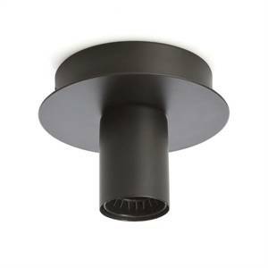 Plafoniera soffitto/parete in metallo e27 60w colore nero 6248n