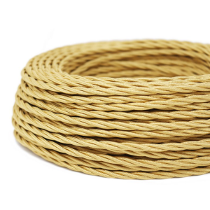 Cavo a treccia  3x1.5 da 25m oro - 10510/b25