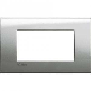 Livinglight placca 4 moduli colore argento lunare lna4804gl