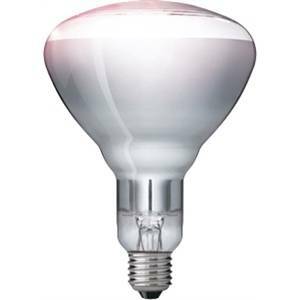 Lampada incandescente a infrarossi 150w attacco e27 finitura chiara ir150ch