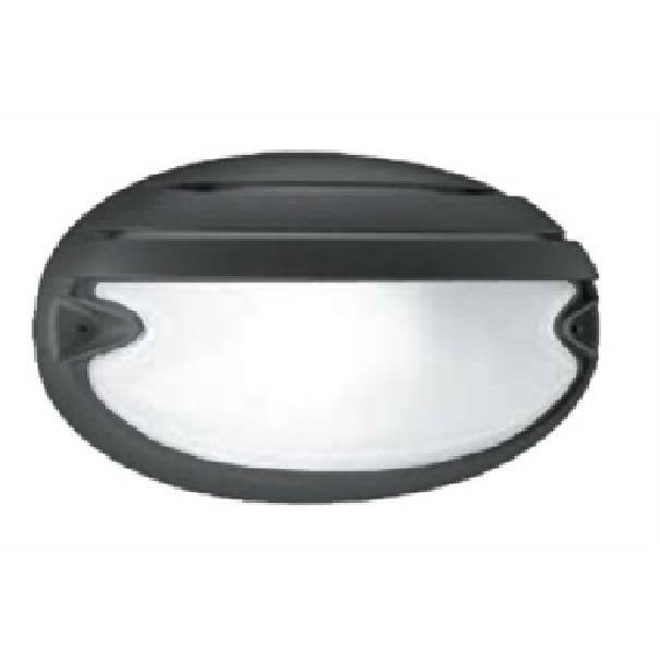 performance in lighting spa prisma plafoniera ovale da esterno nera con griglia chip 005787